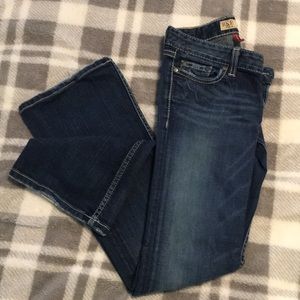 Buckle boot cut jeans